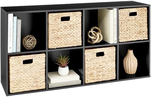 Best Choice Products 8-Cube Storage Organizer, 13.5in Shelf Opening, Bookcase, Display Shelf, Customizable w/ 2 Removable Back Panels – Black by BestChoiceProducts