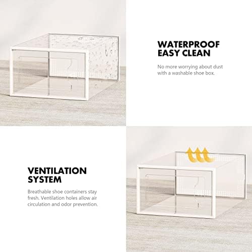 XX-Large Shoe Storage Boxes 12 Pack, Clear Stackable Shoe Organizer - Image 4
