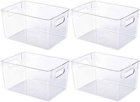 JollyPack Clear Plastic Storage Bins, 4 Pack by JollyPack