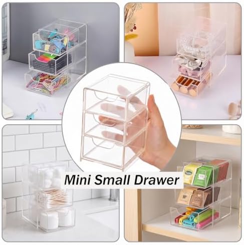 Medicine Cabinet Organizer 2 Pack, Clear Shelf & Small Drawers - Image 4