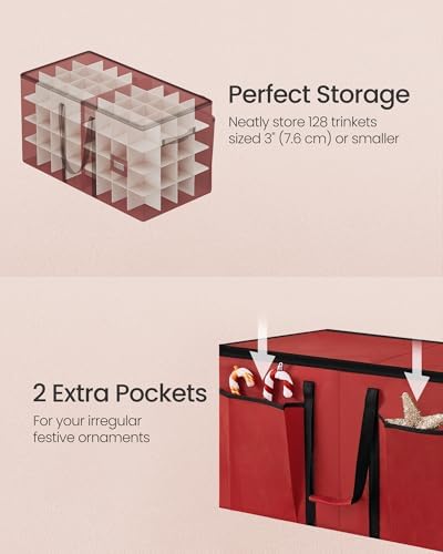 SONGMICS Christmas Ornament Storage Box, with 3 Inches 128 Slots - Image 3