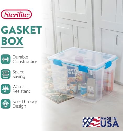 Sterilite Gasket Storage Box with Lids for Home & Office, 80 Quart, 16-Pack - Image 3