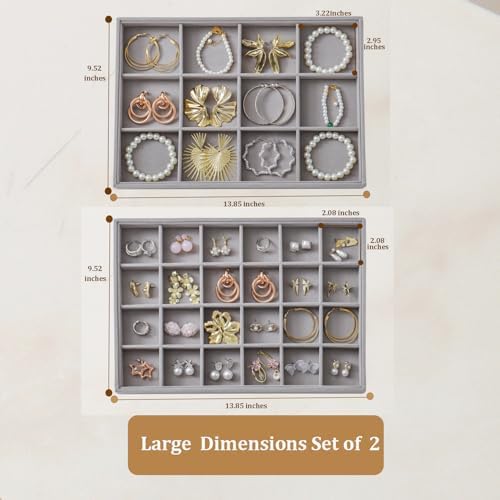 Large Velvet Jewelry Tray Display Drawer Inserts 2 Pack - Image 5