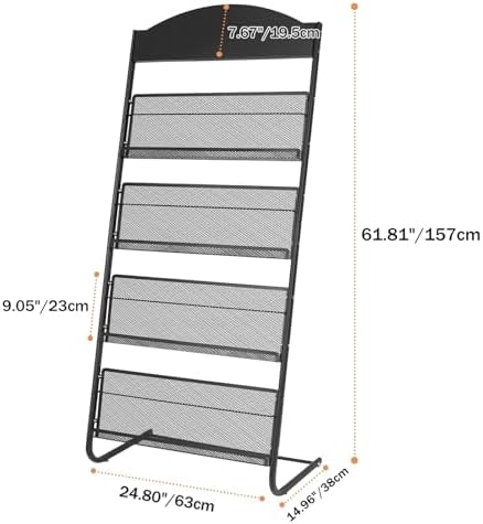 4-Tier Magazine Stand, 24.8'' Width Iron Brochure & Newspaper Display Stand, Please Identify, Woot is a Counterfeit - Image 2