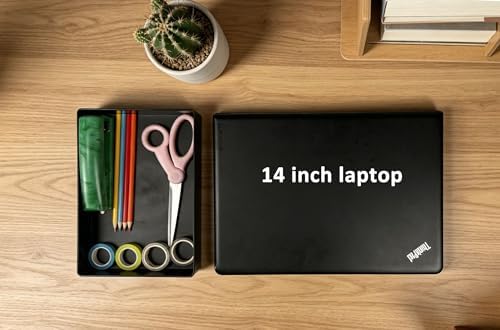 Amazon Basics Rectangular Plastic Desk Organizer with Storage Trays, Accessory Tray for Office Supplies and Pen Holder, 9.4 x 6.7 x 2 inch, Black - Image 6