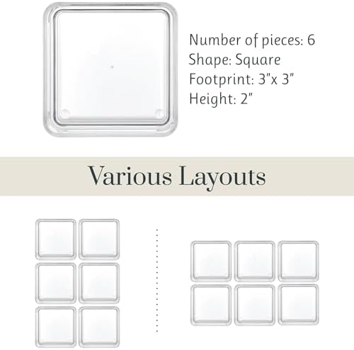 STORi SimpleSort 6-Piece Stackable Clear Drawer Organizer Set | 3" x 3" x 2" Square Trays | Small Makeup Vanity Storage Bins and Office Desk Drawer Dividers | Made in USA - Image 5