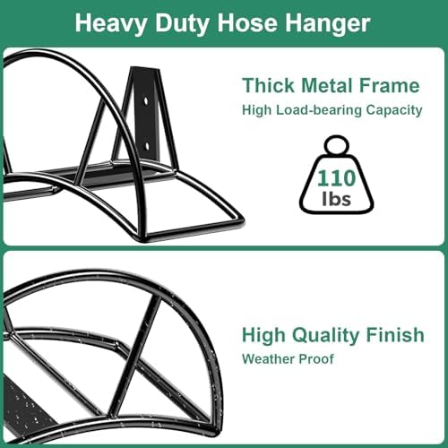 TomCare Garden Hose Holder Wall Mount, 150FT Capacity Water Hose Hanger - Image 4