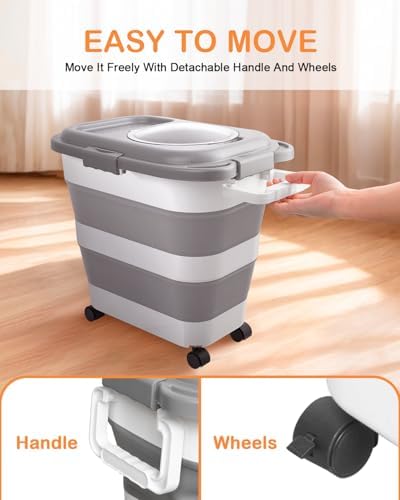 25-28Lbs Dog Food Storage Container Airtight,Collapsible Pet Food Storage - Image 6
