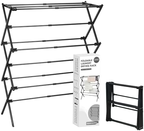 ZOES HOMEWARE Clothes Drying Rack,Collapsible Drying Rack Clothing, Black by ZOESHOMEWARE