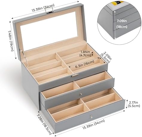 ProCase 3-Layer Sunglasses Storage Organizer -Grey - Image 6