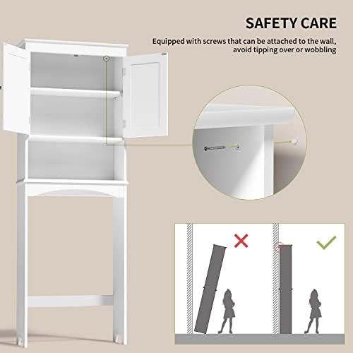 Gizoon Over the Toilet Storage Cabinet with Adjustable Shelf, White - Image 6