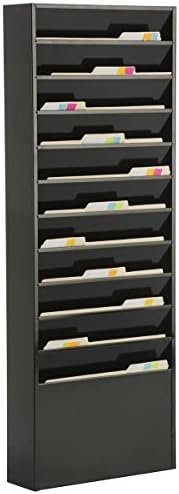 Displays2go Wall-Mounted File Folder Rack with 11 Tiered Pockets - Image 2