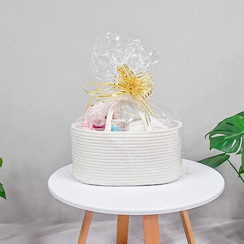 ABenkle Baby Diaper Caddy, Nursery Storage Bin and Car Organizer for Diapers Wipes, Cotton Rope Basket Changing Table Caddy - Image 3