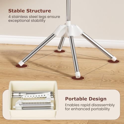 Foldable Clothes Drying Rack, Rotatable Free Standing drying rack , 1 Layer - Image 5