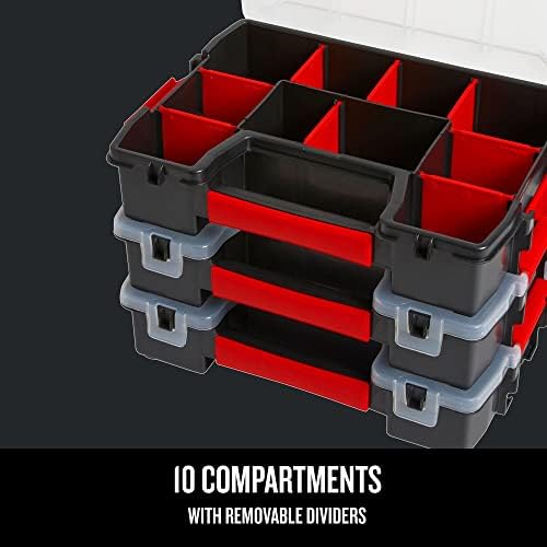 CRAFTSMAN Storage Organizer,Small Parts Organizer with 10-Compartments,Lid Includes Secure Latch (CMST60964M), (Pack of 6) - Image 5