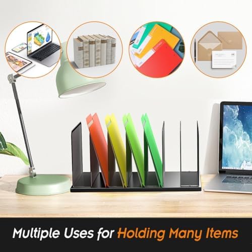 Kuntine.B 7-Section Upright Desk File Organizer Black 2 Pack - Image 4