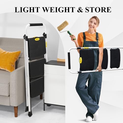 HBTower Step Ladder, Folding Step Stool with Wide Anti-Slip Pedal - Image 6