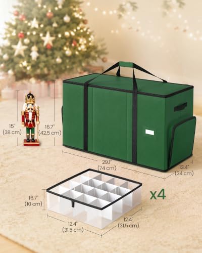 SONGMICS Christmas Ornament Storage Box with Dividers, 4 Tiers - Image 5