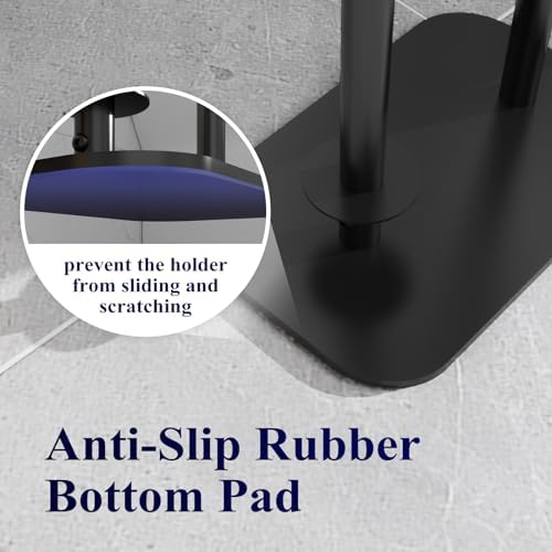 Kitsure Metal Toilet Paper Holder Free Standing, Medium - 2 Pack, Black - Image 5