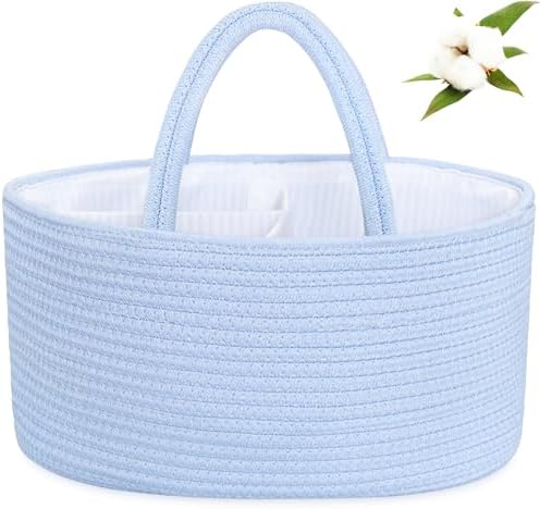 ABenkle Baby Diaper Caddy Organizer, Cotton Rope Nursery Storage Basket by ABenkle