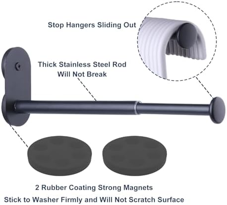 Extendable Magnetic Hanger Holder for Laundry Room, Storage Organizer 1Pack - Image 4