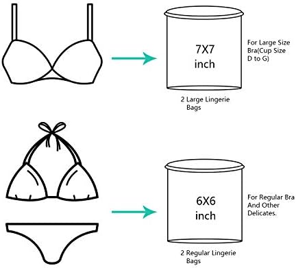 BAGAIL Laundry Bags Mesh Wash Bag for Intimates Lingerie and Delicates,4Pcs(Bra Wash Bag,6×6inch+7×7inch) - Image 4