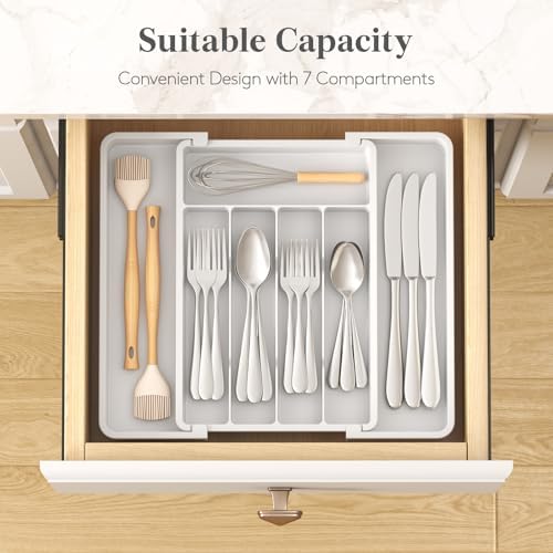 Lifewit Expandable Silverware Drawer Organizer, Kitchen Utensil Tray - Image 3