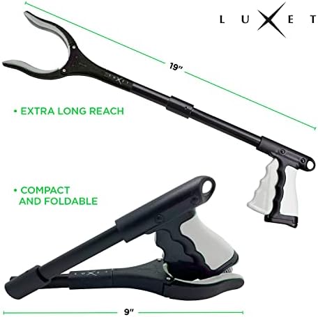 Grabber Reacher Tool 19 Inch Long, Foldable Pick Up Stick - Strong Grip Magnetic Tip - Heavy Duty Trash Picker Claw Reacher Grabber Tool Elderly Wheelchair Mobility Aid (Gray) - Image 4
