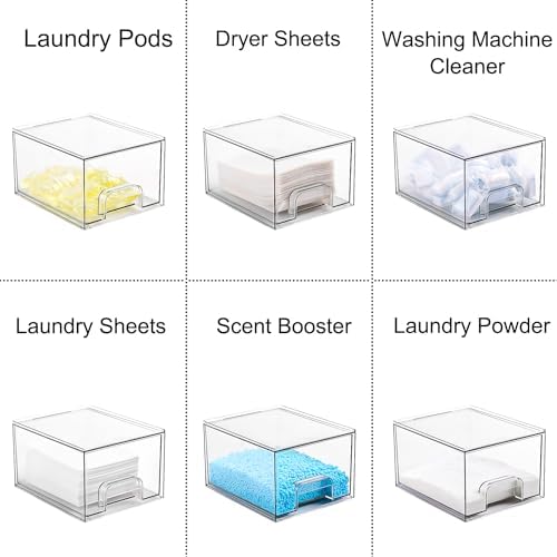 Stackable Dryer Sheet Holder and Laundry Pods Container Set by VOTLEVT, Clear Dryer Sheet Dispenser and Laundry Pods Box Set, Dishwasher Pods Holder, Laundry Room Organization and Storage - Image 5