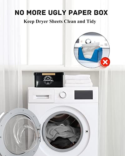 SACREDAY Dryer Sheet Holder Container for Laundry Room Organization, Farmhouse Laundry Organization and Storage, Metal Dryer Sheet Dispenser for Laundry Room Decor (Black) - Image 2