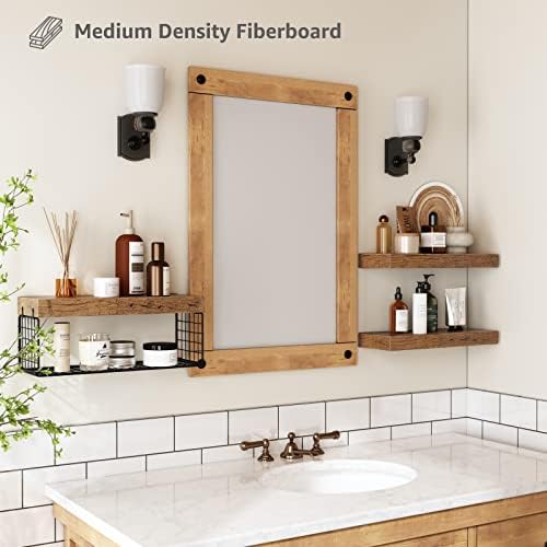 QEEIG Bathroom Shelves Over Toilet Wall Mounted (Brown, Set of 3, 15.7") - Image 5