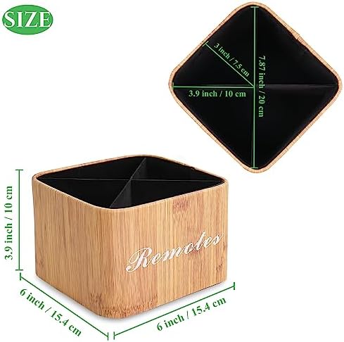Square Leather Art Supply Organizer,Remote Control Holder with Removable Dividers,360°Rotatable Pencil Holders,4 Compartments Organizer for Office Supplies Storage Box(1-Beige) - Image 3
