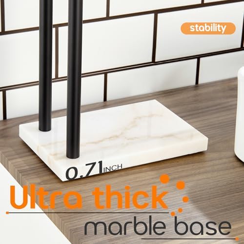 Towel Racks Matte Black Free Standing 2-Tier Hand Towel Holder for Bathroom Vanity Countertop with Thicken Steady Marble Base, Stainless Steel AN7003MB - Image 5