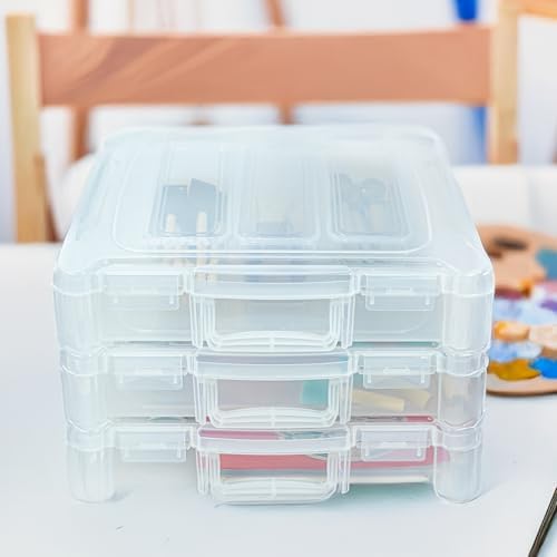 ArtBin 12 x 12 Craft Organizer with Handle, 3 Pack, Clear - Image 2