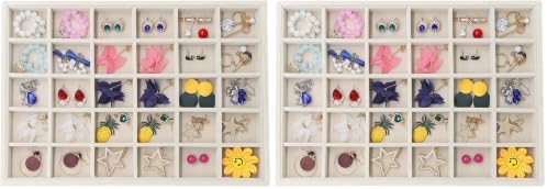 Stratalife 30 Grid Jewelry Organizer Tray, 13.8" x 9.4" x 1.2", (Pack of 2) by Stratalife