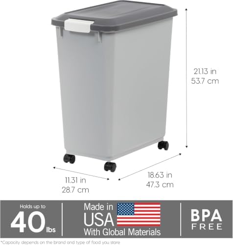 IRIS USA Dog Food Storage Container, Up to 40 lbs, Gray/Dark Gray - Image 4