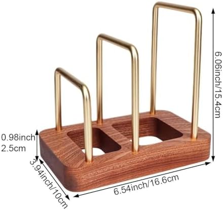 Chopping Board Rack with Wood Base Multi Layer Lid Holder Baking Pan Storage Organiser Cabinet Accessory for Home Kitchen - Image 5