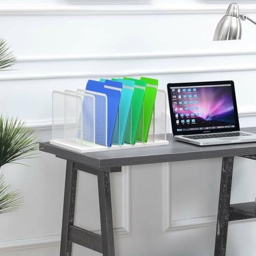 Kuntine.B 7-Section Upright Desk File Organizer Silver 1 Pack - Image 4