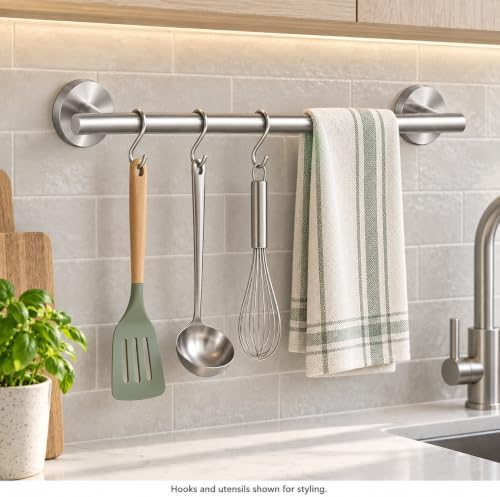 18" Rustproof Stainless Steel Towel Bar, Wall Mounted Towel Rack - Image 3
