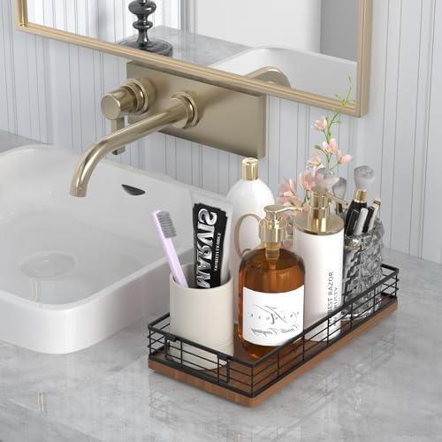 Toilet Paper Basket, 13" Bathroom Toilet Tank Basket with Handles Walnut - Image 4
