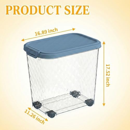 DRATO Pet Food Storage Container with Sealed Lid, Transparent Large Capacity Resin Bin for Dry Food, Treats, and Supplies, Includes Measuring Cup and Slow-Feed Bowl - Image 6
