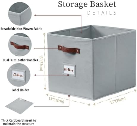 DECOMOMO Storage Bins, Storage Baskets for Shelves - Image 3