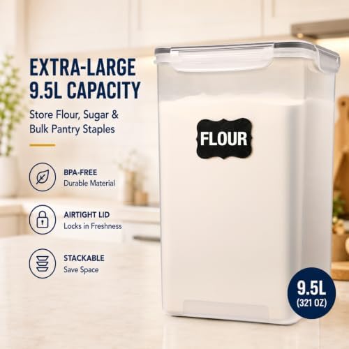 Gorpuire 2-Pack (9.5L | 321 Oz) Extra Large Bulk Food Storage Containers - Image 3