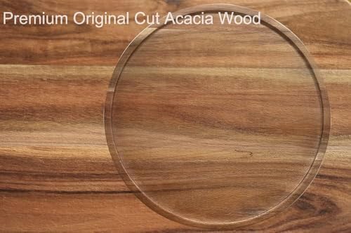 10" Acacia Wood Lazy Susan Organizer Kitchen Turntable for Cabinet Pantry Table Organization - Image 4