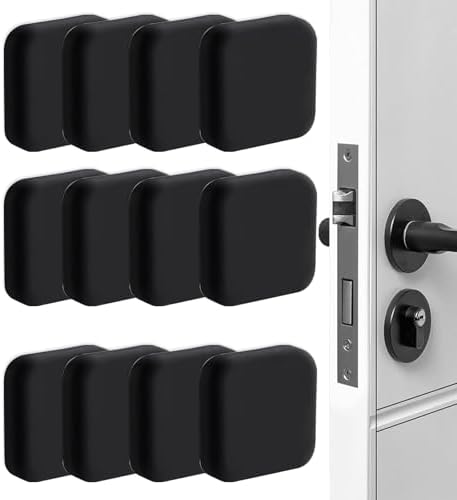 Bovinde Door Stopper Wall Protector,Knobs Door Stops 12 Pack (Dark Black) by Bovinde
