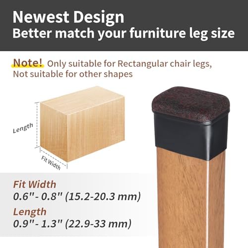Ezprotekt Rectangle Felt Chair Leg Floor Protectors for Hardwood Floors - Image 2