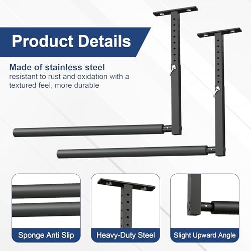 Stainless Steel Ceiling Storage Rack, 10"-18" Height Adjustable,Kayak Overhead Garage Storage Rack, Holds 100 lbs, for High-Altitude Storage of Kayaks, Surfboards, Canoes, Skis, and Ladders - Image 3