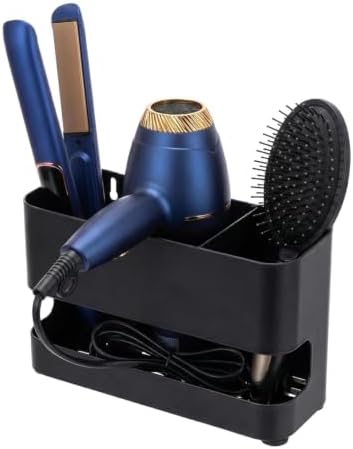 MyGift Wall Mount Salon Hair Tool Organizer with 3 Slots, Black Metal by MyGiftHome