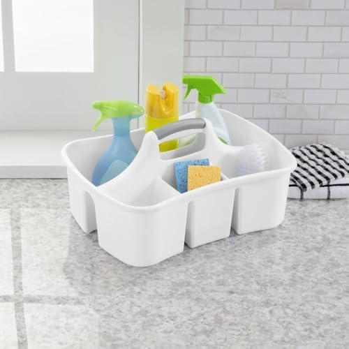 Divided Caddy, Easy Carry, Handy Plastic Utility Storage, White - Image 2