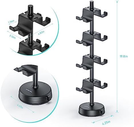 MANMUVIMO Headphone Controller Storage Holder for Desk 4 Tiers with Anti-Slip Stable Suction Cup, Controller Holder, Universal Gaming Desk Accessories for PS5/PS4/Xbox Series/Xbox One - Image 2